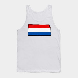 Red, White, and Blue Kansas Outline Tank Top